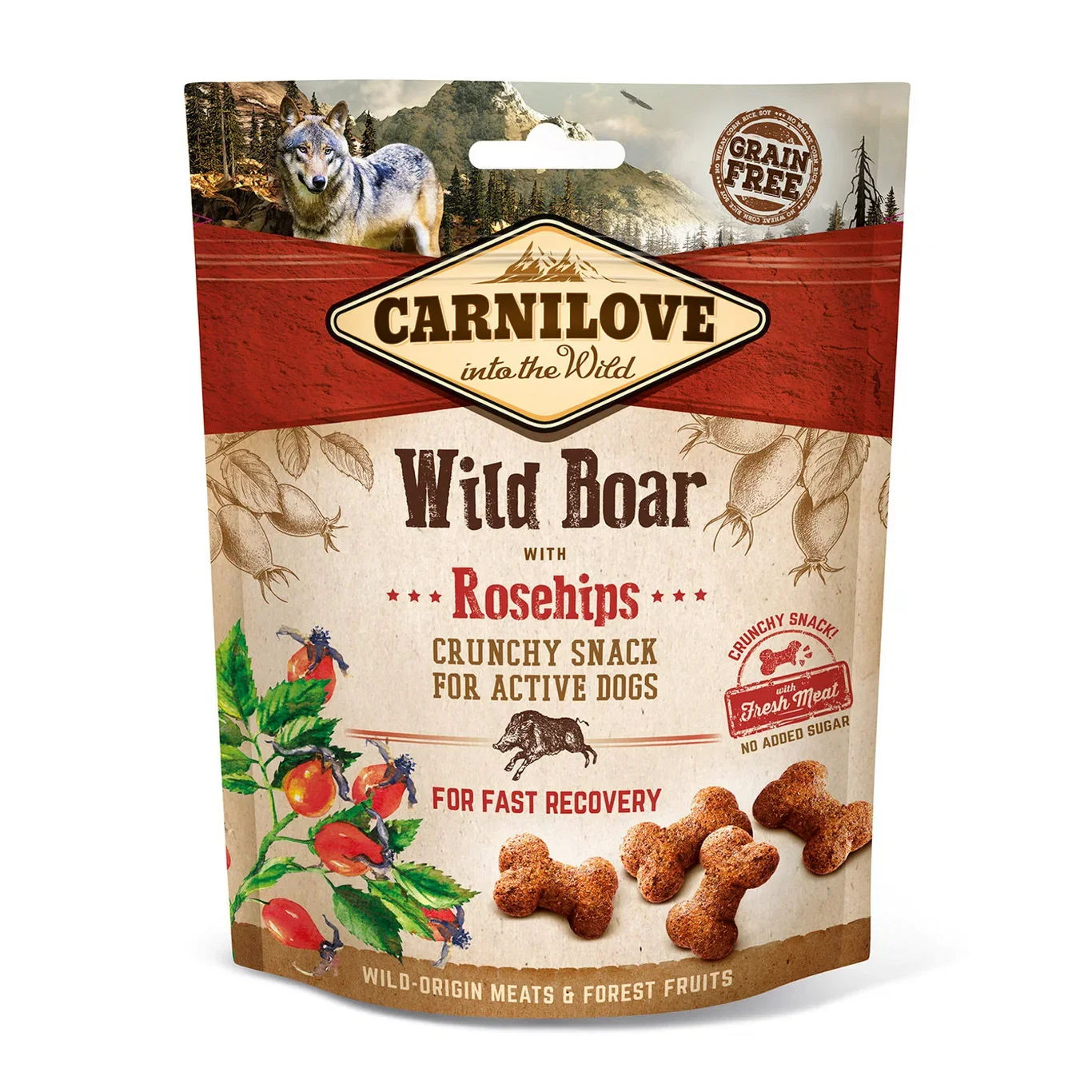 CARNILOVE DOG CRUNCHY SNACK WILDBOAR ROSEHIPS 200G