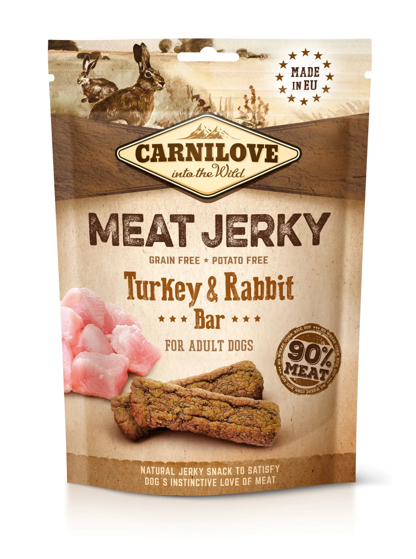 CARNILOVE JERKY TURKEY&RABBIT BAR 100G