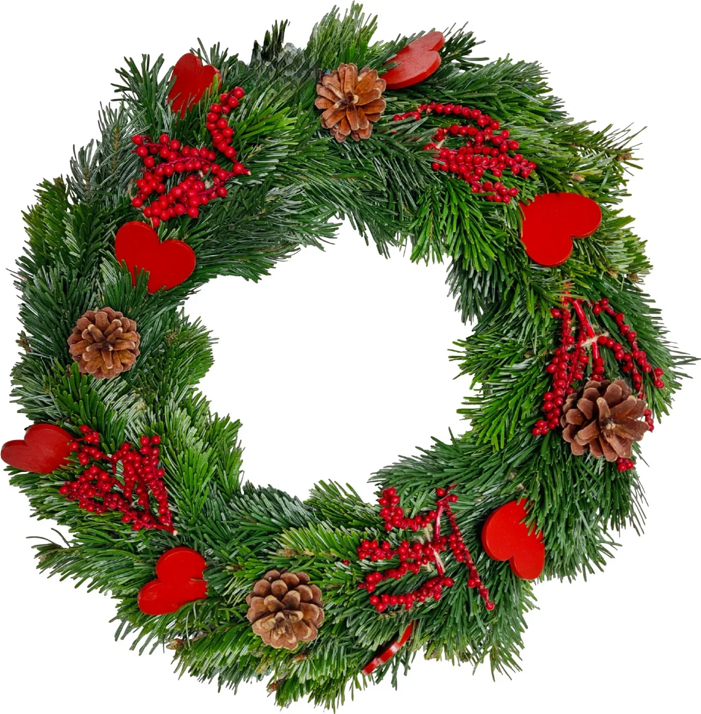 Doorwreath Hearts & Cones 40 cm