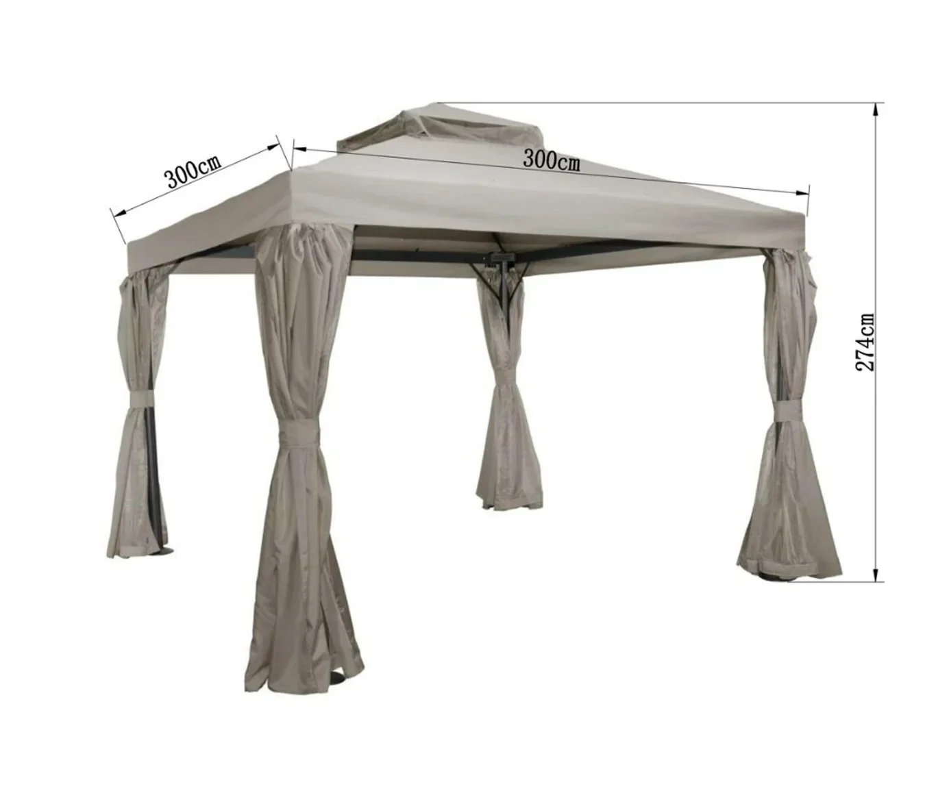 Piza Gazebo Beige 3x3M