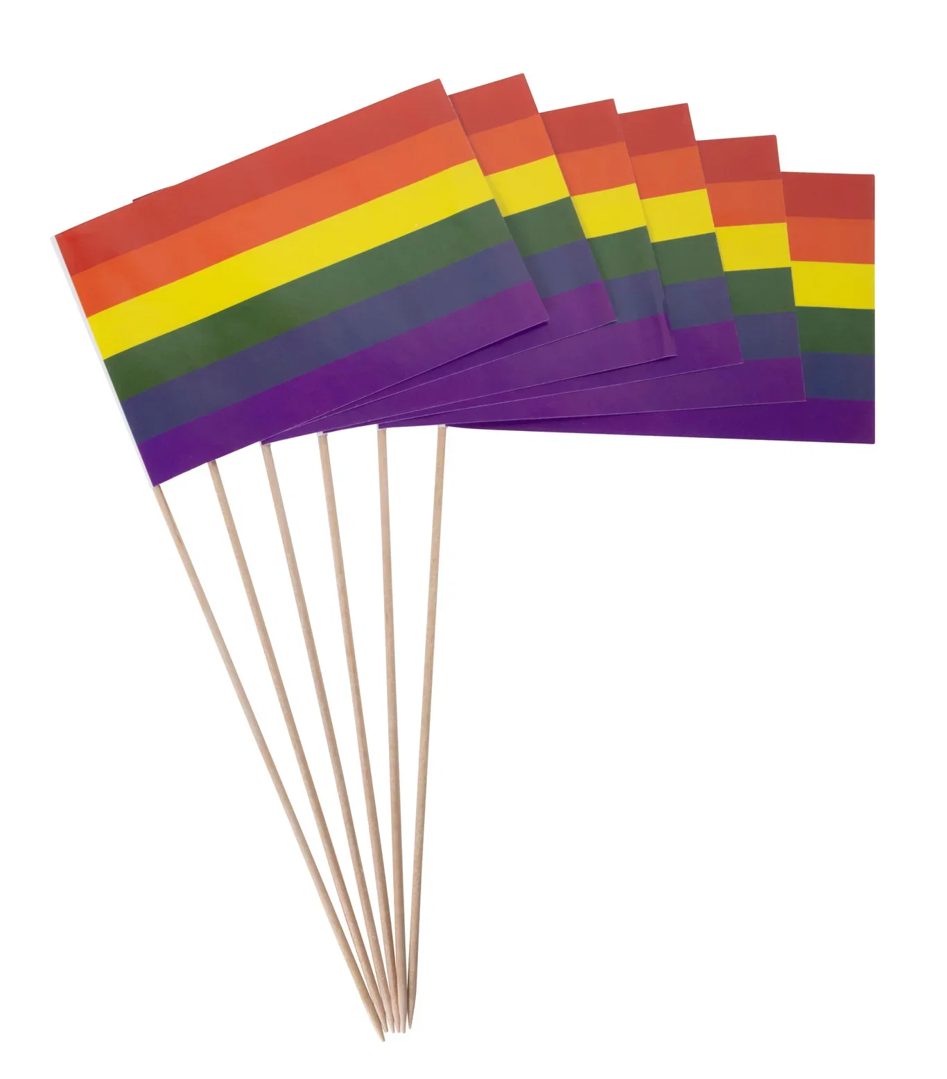 Rainbow flower stick 6pk mult