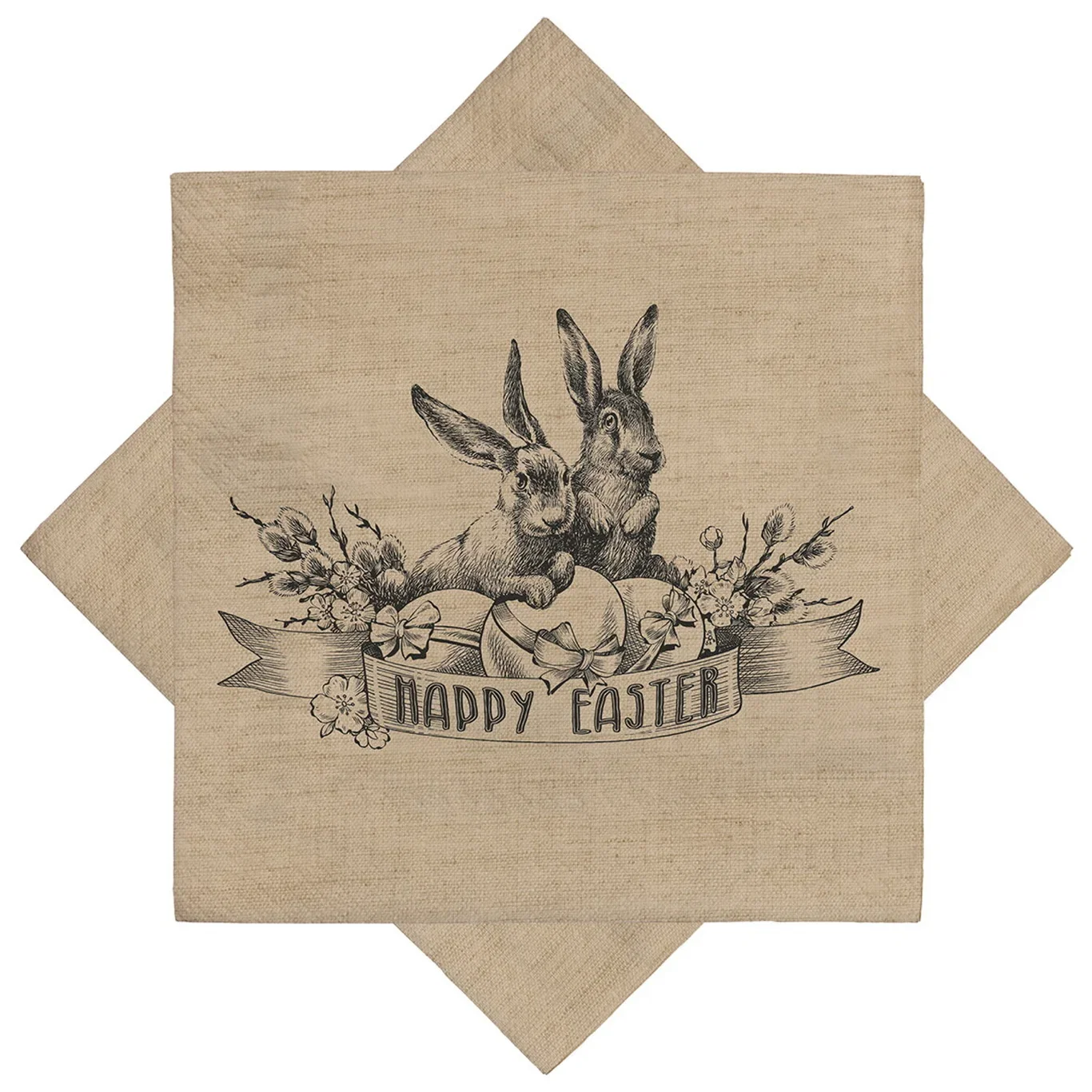 Serviett Påskeharer