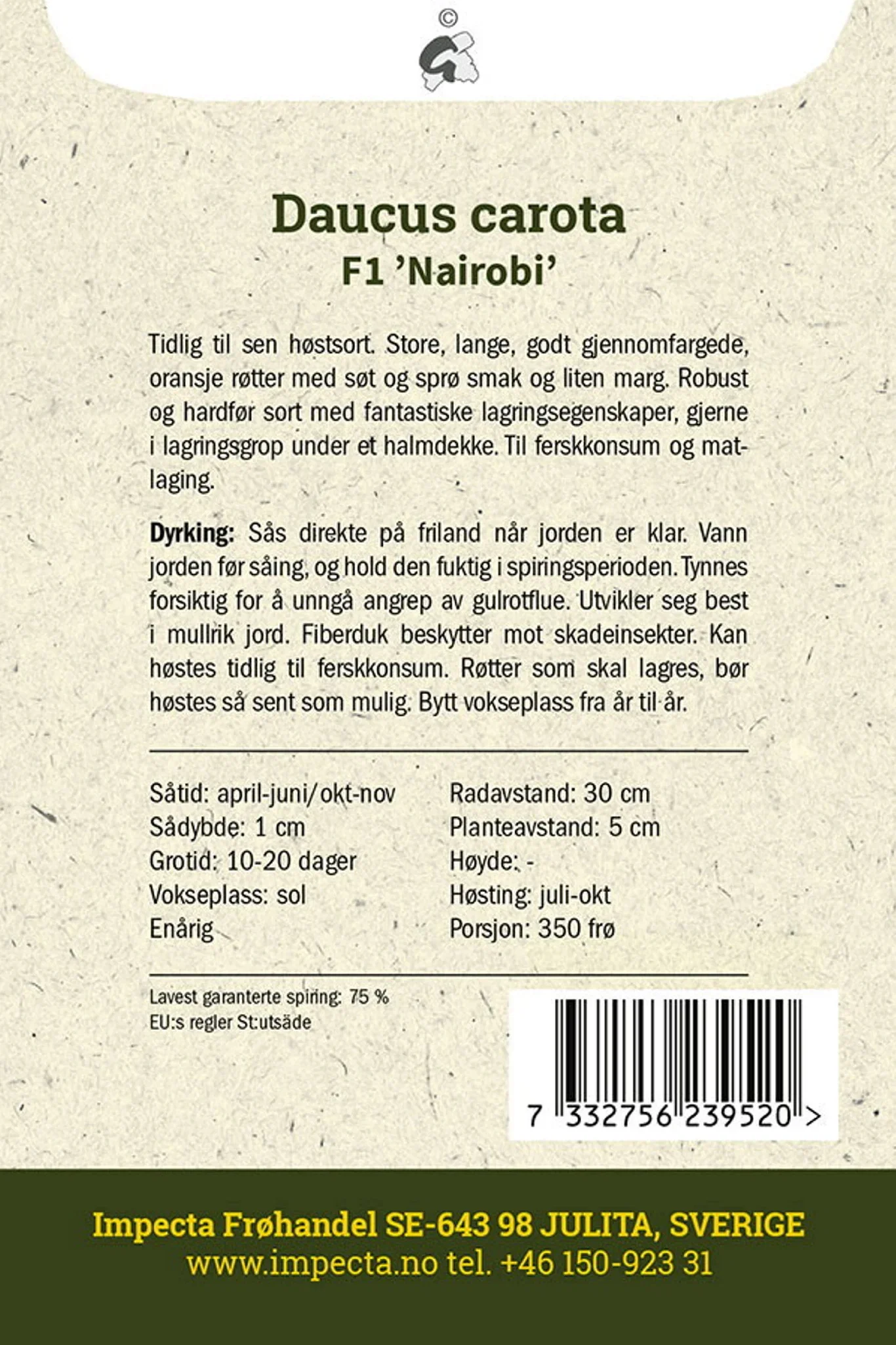 Høstgulrot F1 'Nairobi'
