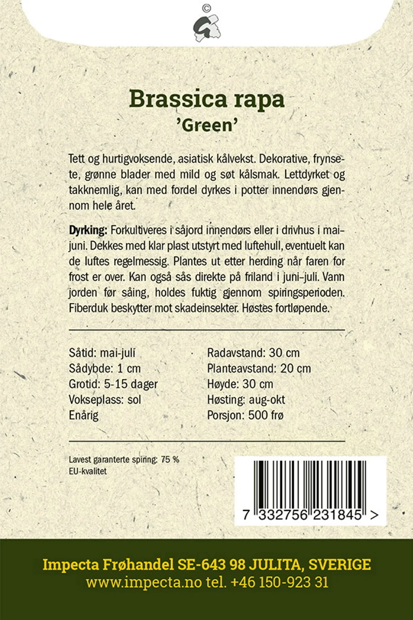 Mizunakål 'Green'