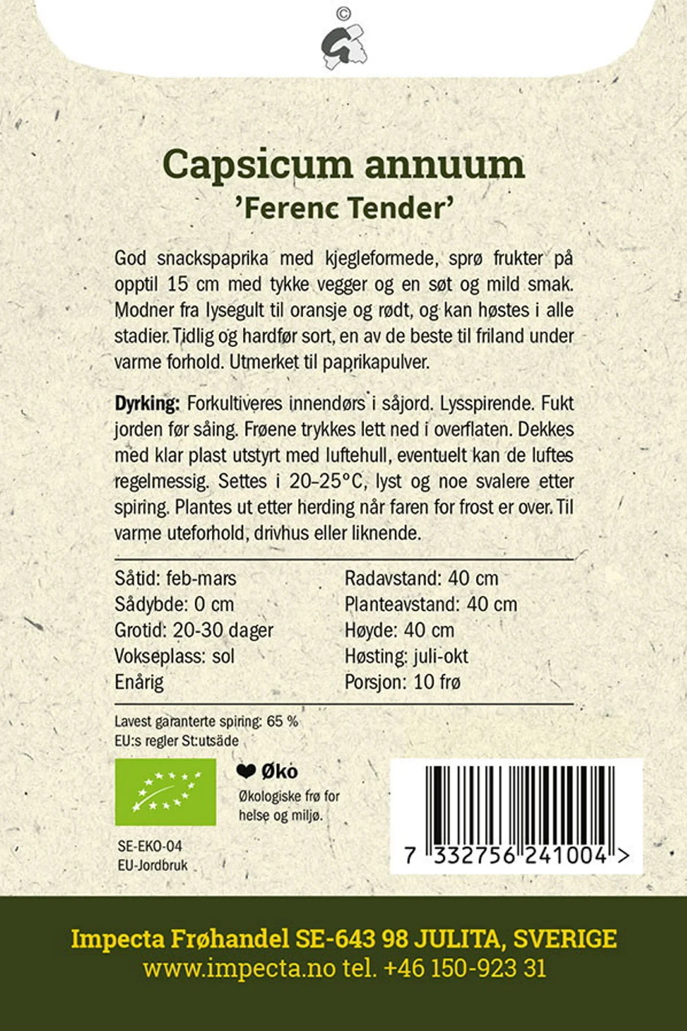 Paprika 'Ferenc Tender'