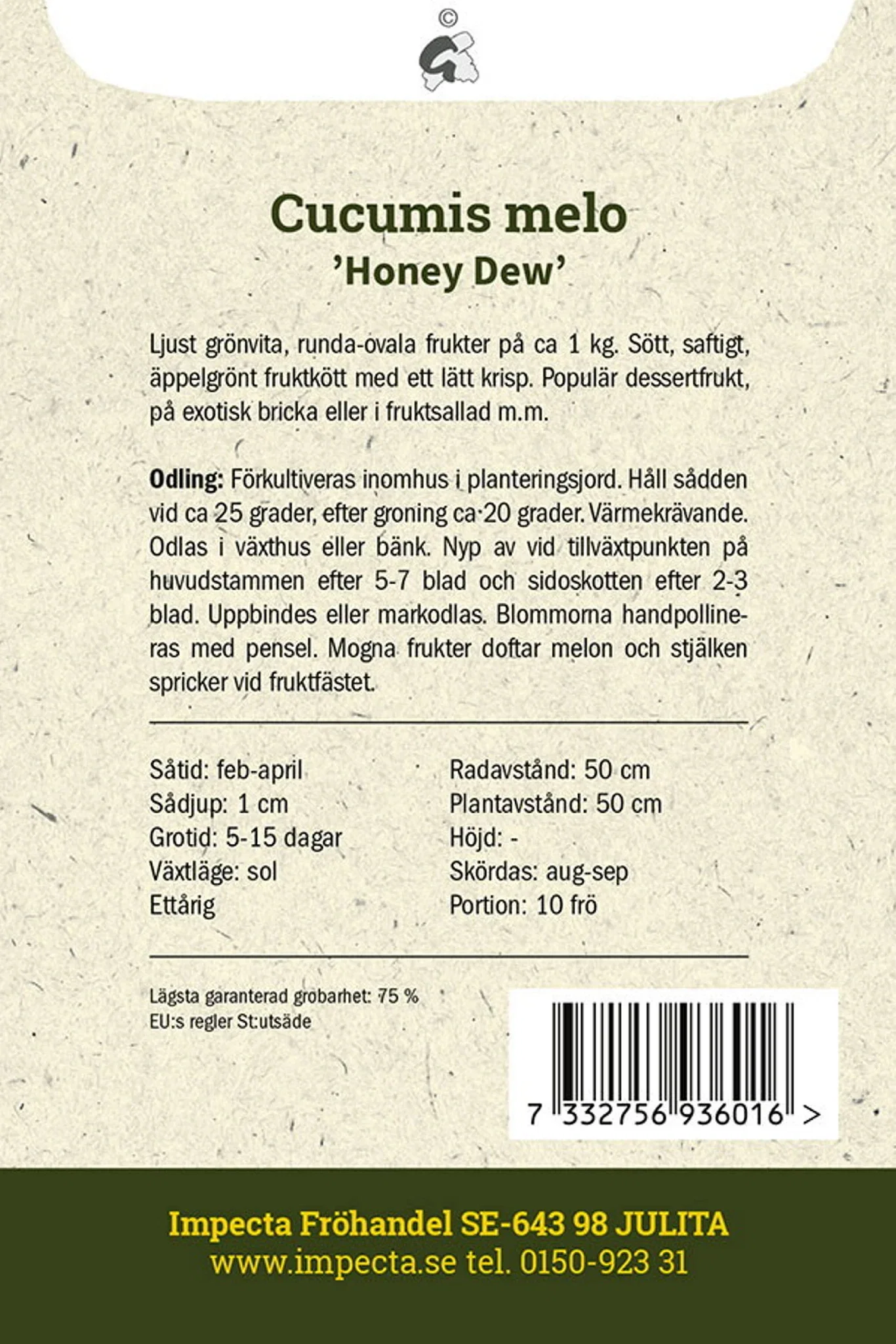 Honungsmelon 'Honey Dew'