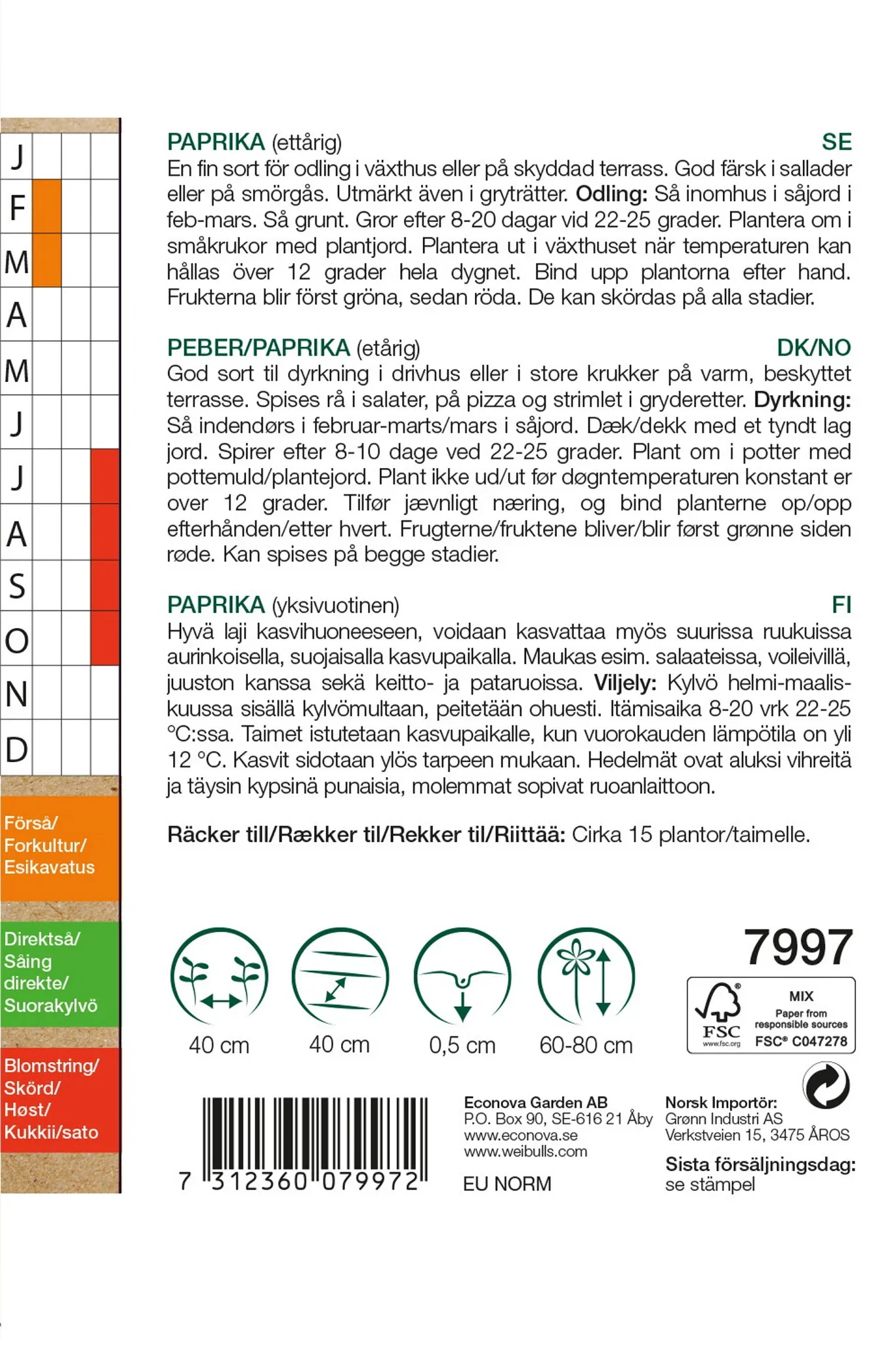 Paprika KRAV California Wonder