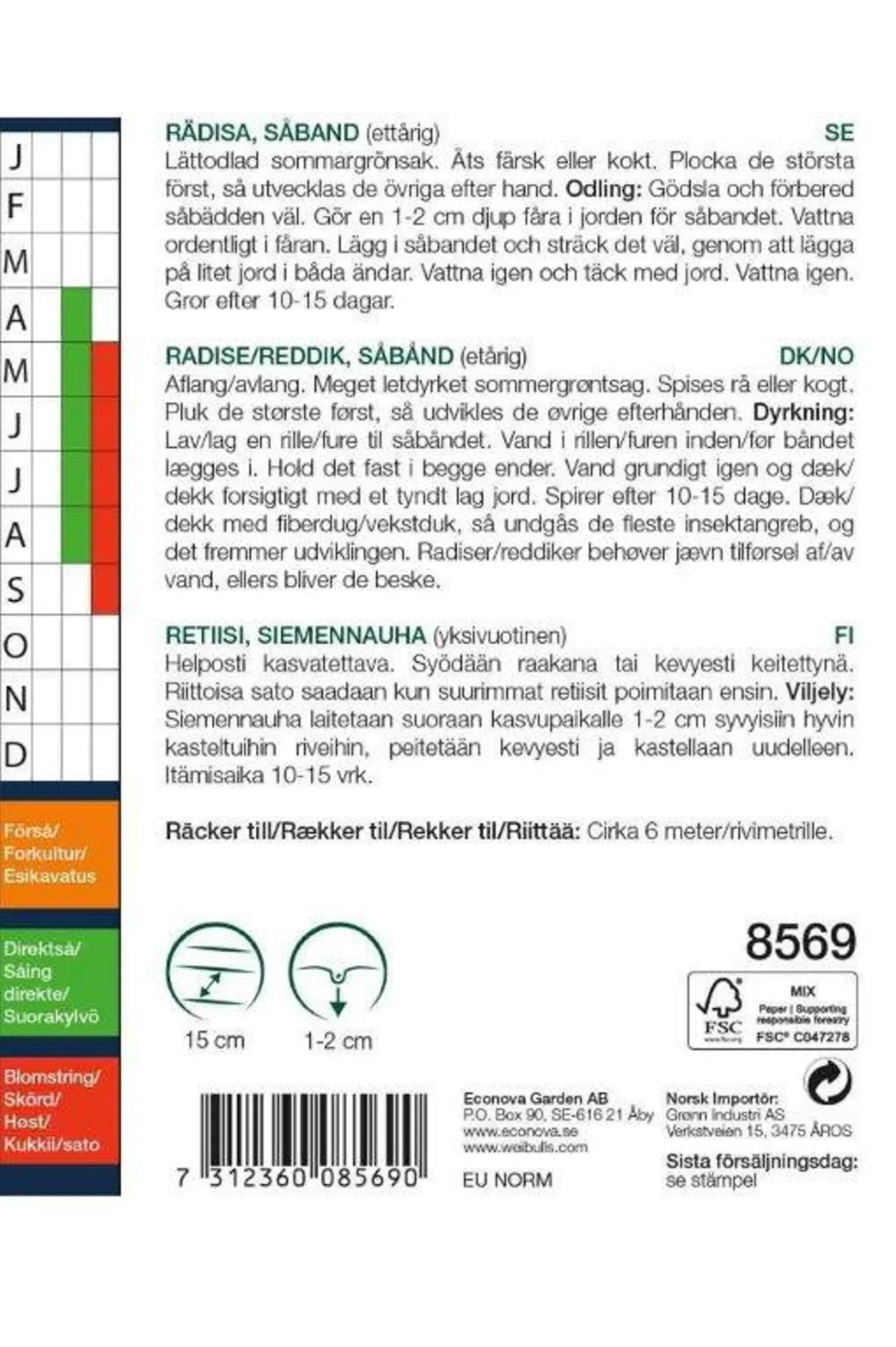 Rädisa lång, såband Pernot clair