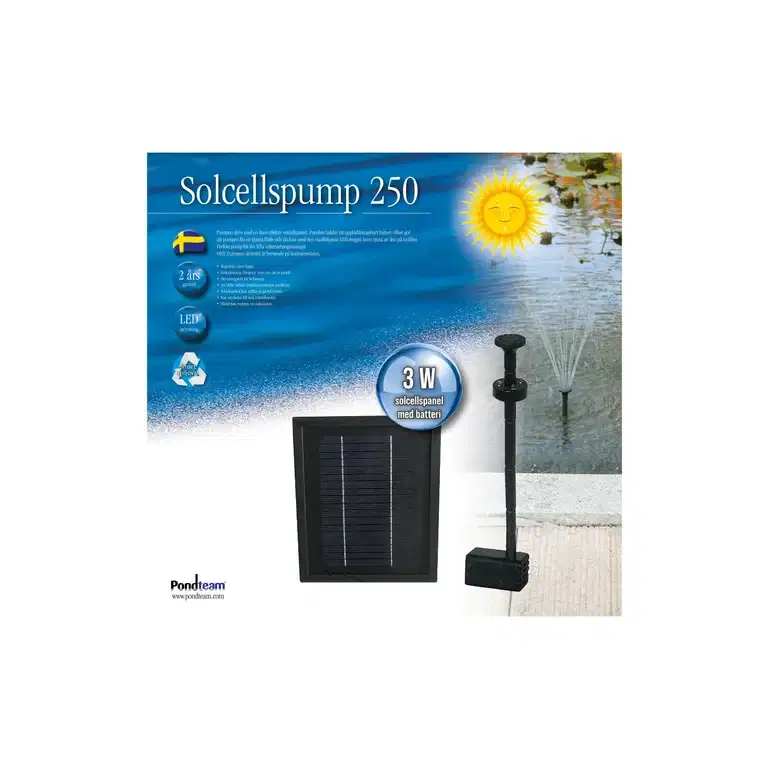 Solcellespumpe med LED-ring