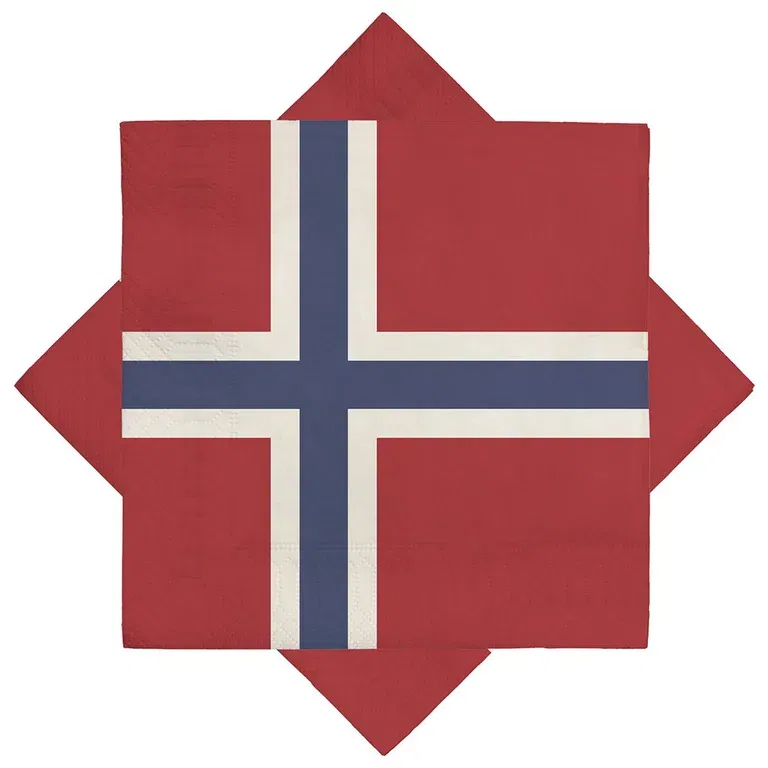 Serviett Norsk Flagg