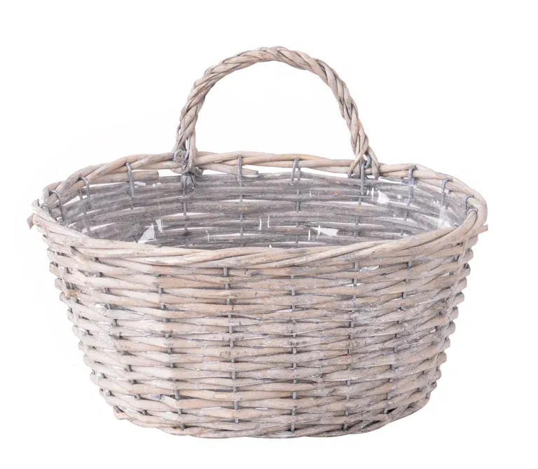 Edith wall basket L24 grey