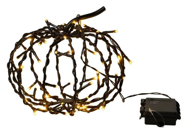 Halloweenpynt Metallgresskar med LED-lys