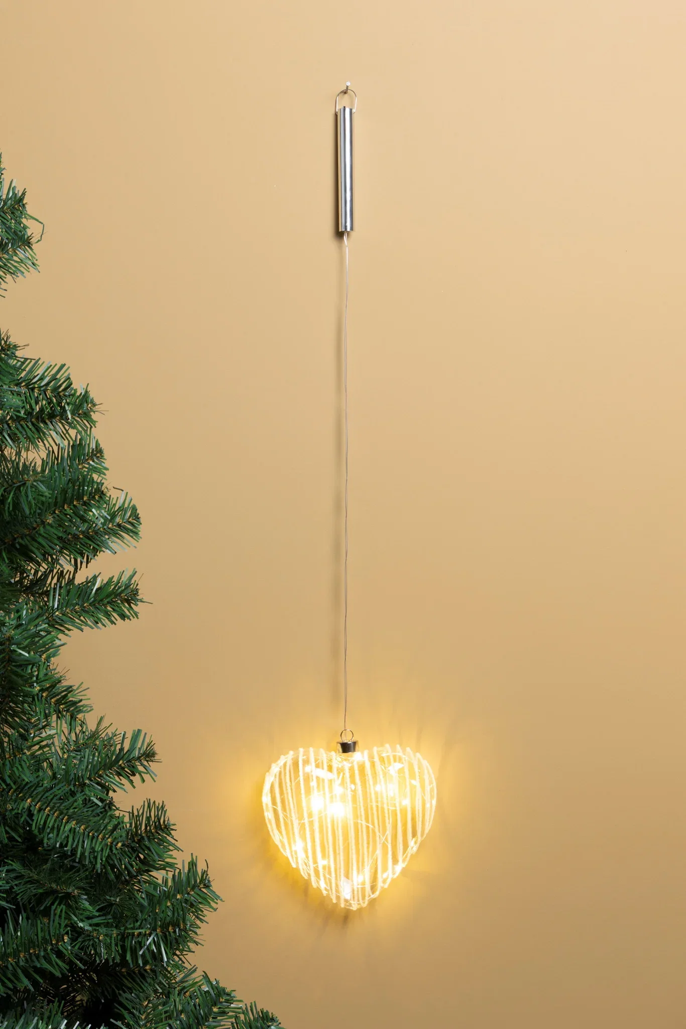 Glass heart with lights