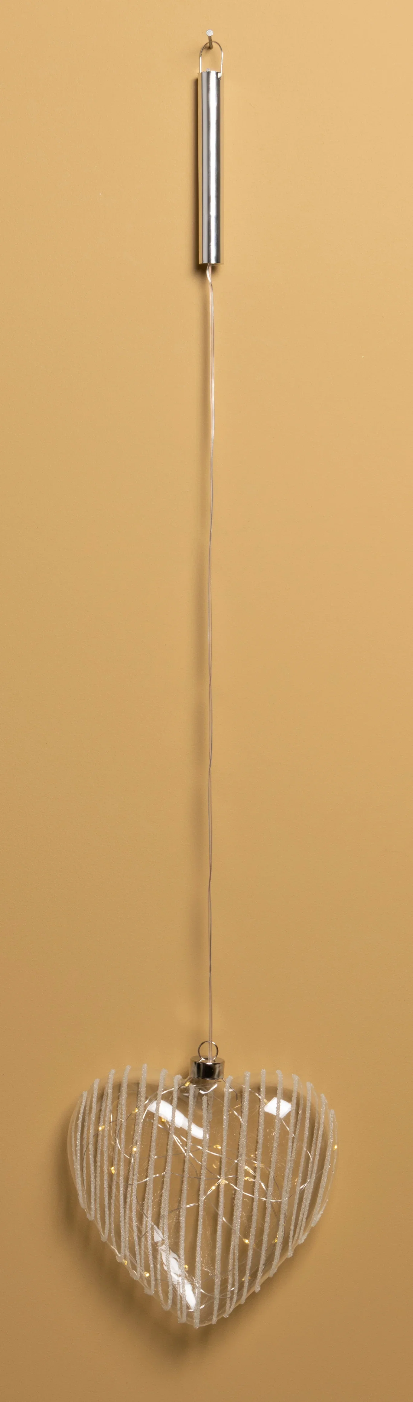 Glass heart with lights