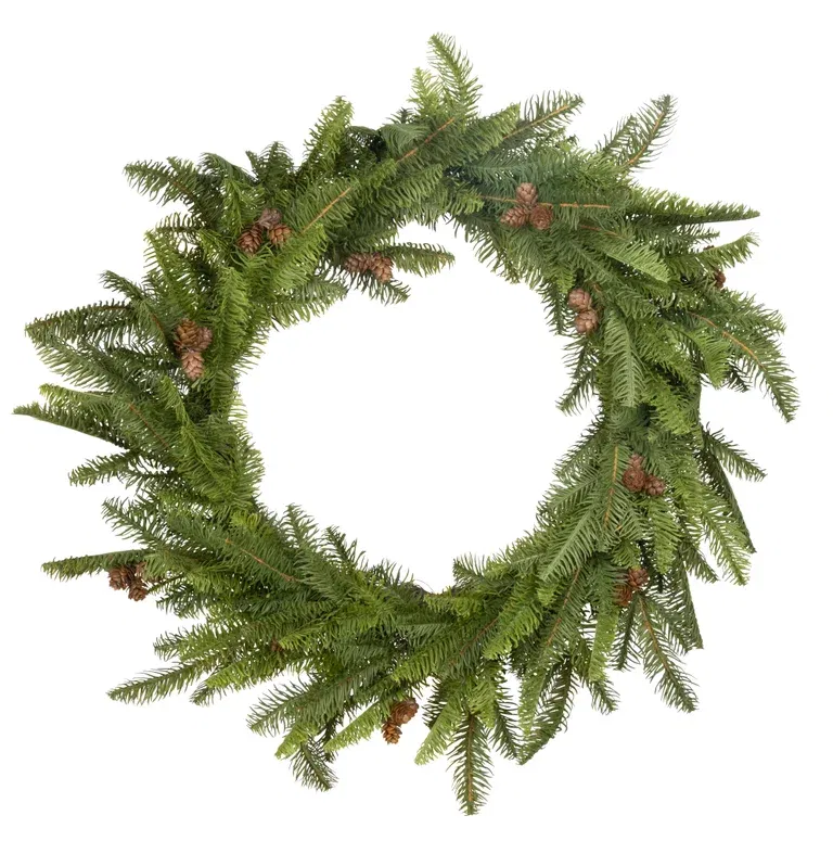 Grankrans med kongler, kunstig