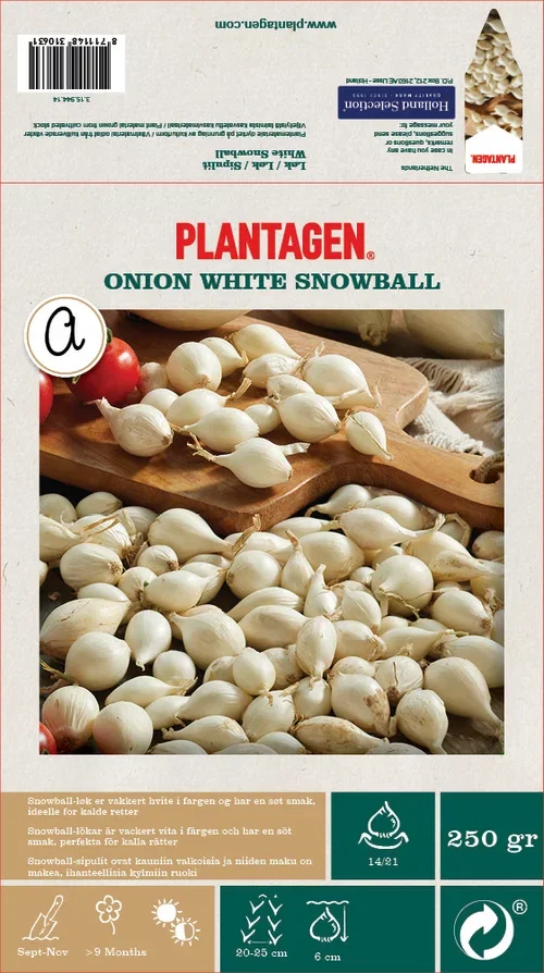 Løk 'White Snowball' - 250g